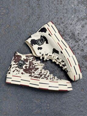 CONVERSE x BRAIN DEAD Chuck 70 Hi Cow Print High Top Sneakers Sz 11 169946C